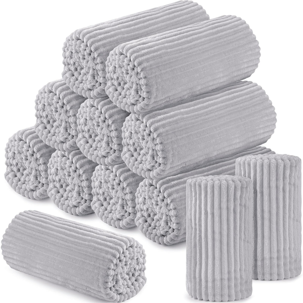 Buryeah 12 Pcs Flannel Blankets Bulk,Fall Outdoor Wedding, Multicolor