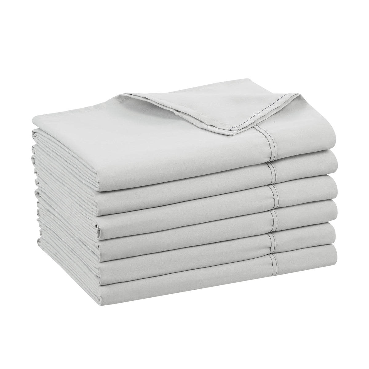 Arkwright Bulk Twin Flat Sheets - Pack of 6 - Soft Brushed Microfiber Hypoallergenic Top Sheet only with Wrinkle Resistant, Bedding Essentials for Hosts and Hotels, Ivory