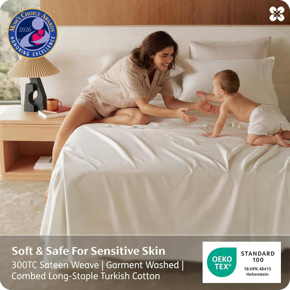 Bedsure PureWoven 100% GOTS Certified Organic Cotton Sheets, Queen Size