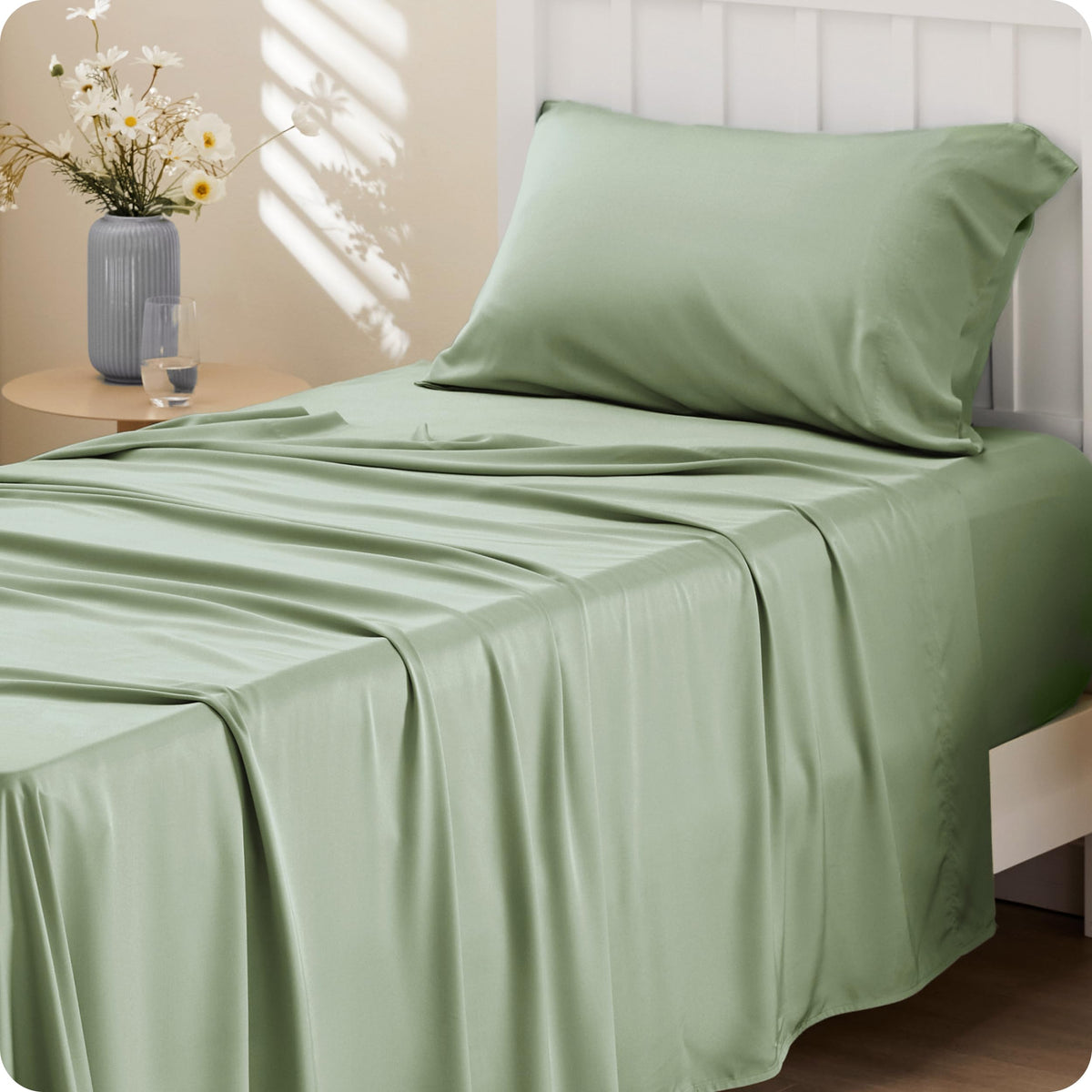 Bedsure PureWoven 100% Rayon Derived from Bamboo, Queen Sheets, 4 Pieces