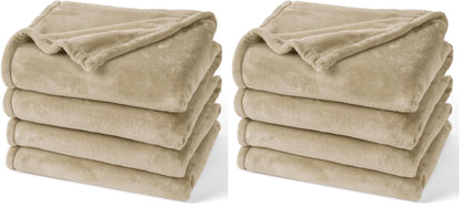 PHF Fleece Blanket King Size 108x90-300GSM Lightweight Airy Warmth, Khaki
