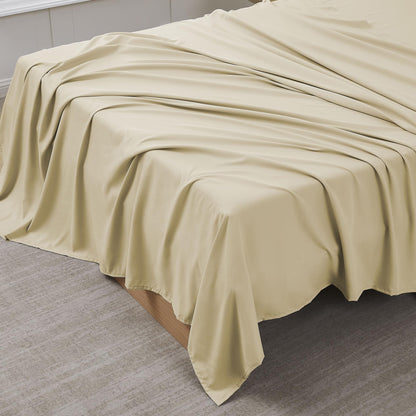 King Size Flat Sheet Only - Ultra Soft & Breathable Brushed Microfiber Top Sheet Only for King Size Beds, Denim Blue
