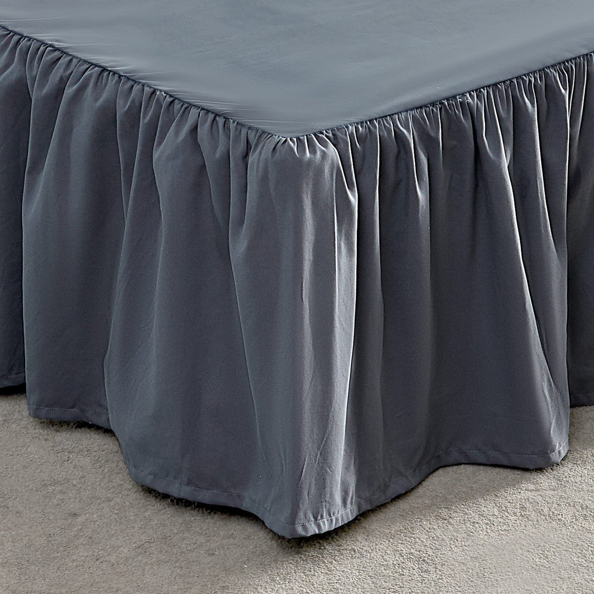 SLEEP ZONE Pleated Bed Skirts King Size, 15 inch Tailored Drop Easy Fit Bedskirt, Anti-Static, Fade Resistant (King, Beige)