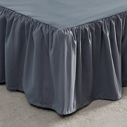 SLEEP ZONE Pleated Bed Skirts King Size, 15 inch Tailored Drop Easy Fit Bedskirt, Anti-Static, Fade Resistant (King, Beige)