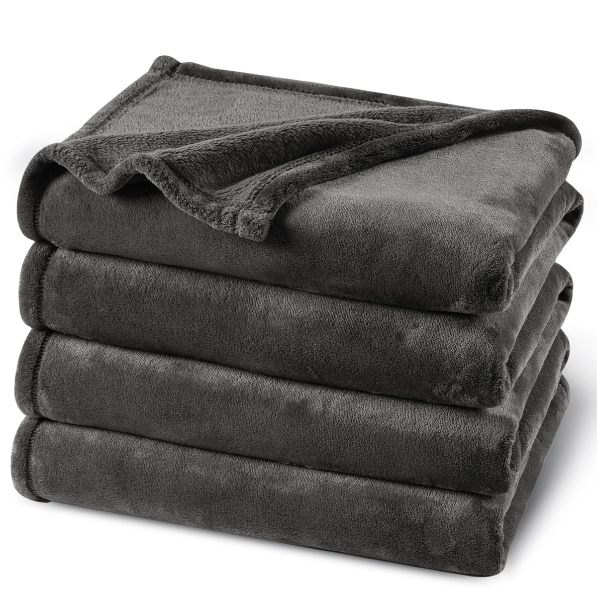 PHF Fleece Blanket King Size 108x90-300GSM Lightweight Airy Warmth, Khaki