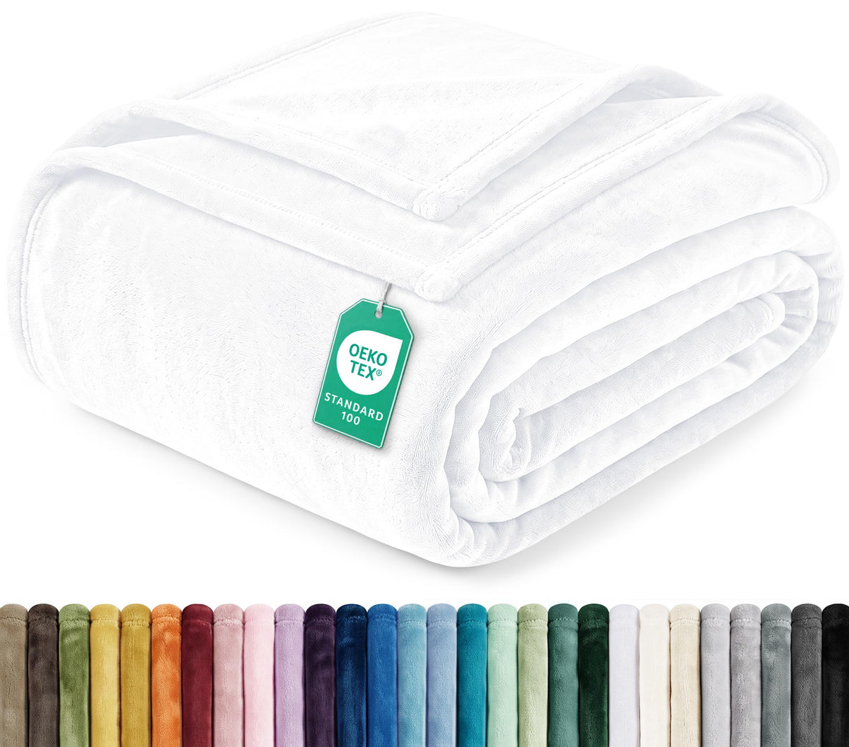 Soft Fleece Blanket for Bed Queen Size Cool Grey (90x90 Inch)