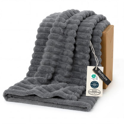 Bedsure Soft King Size Blankets for Bed Beige 108"x90"