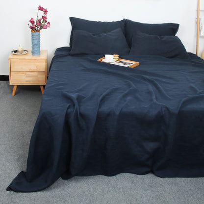 S VICTORY SYMBOL 100% Organic Linen Flat Sheet 1 Piece-Stone Washed French Flax Twin Size Bedding,Soft Flat Top Sheet Breathable(66"x96",Creamy White)
