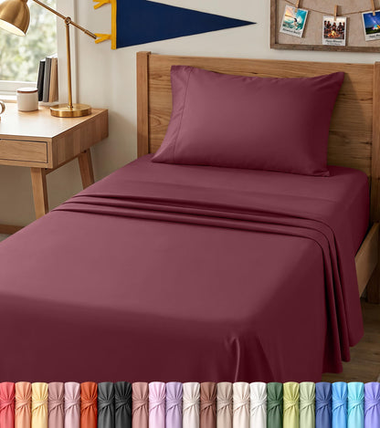 Queen Sheets Set, 4 Pieces 16" Deep Pocket Hotel Luxury Bed Sheets, Grey