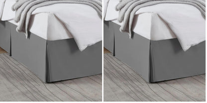 Nestl Linen Bed Skirt Queen Size - Queen Bed Skirt 14 Inch Drop - Brushed Microfiber Bed Skirts - Hotel Quality Pleated Bed Skirt - Shrinkage & Fade Resistant