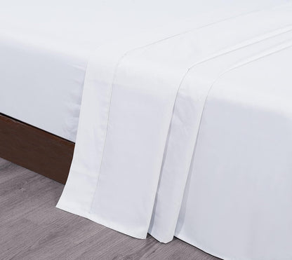 Flat Sheet Only Queen Size, 400 TC 100% Egyptian Cotton Flat Sheet - Wrinkle, Fade, Stain Resistant (White, Queen)