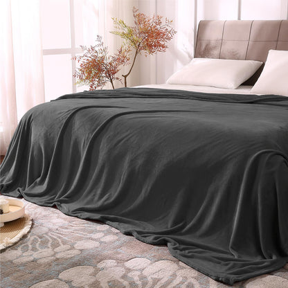 BEDELITE Fleece Blanket Soft Plush Throw for Couch Black 50"x60"