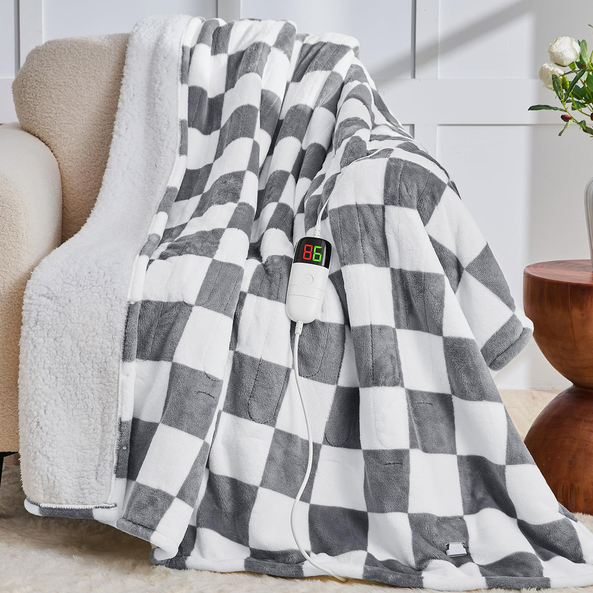 Pink Heated Blanket Electric Throw 50"X60", Heating Blanket Throw