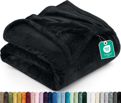 Utopia Bedding Ultra Soft Fleece Bed Blanket Queen Size Grey (90x90 Inches)