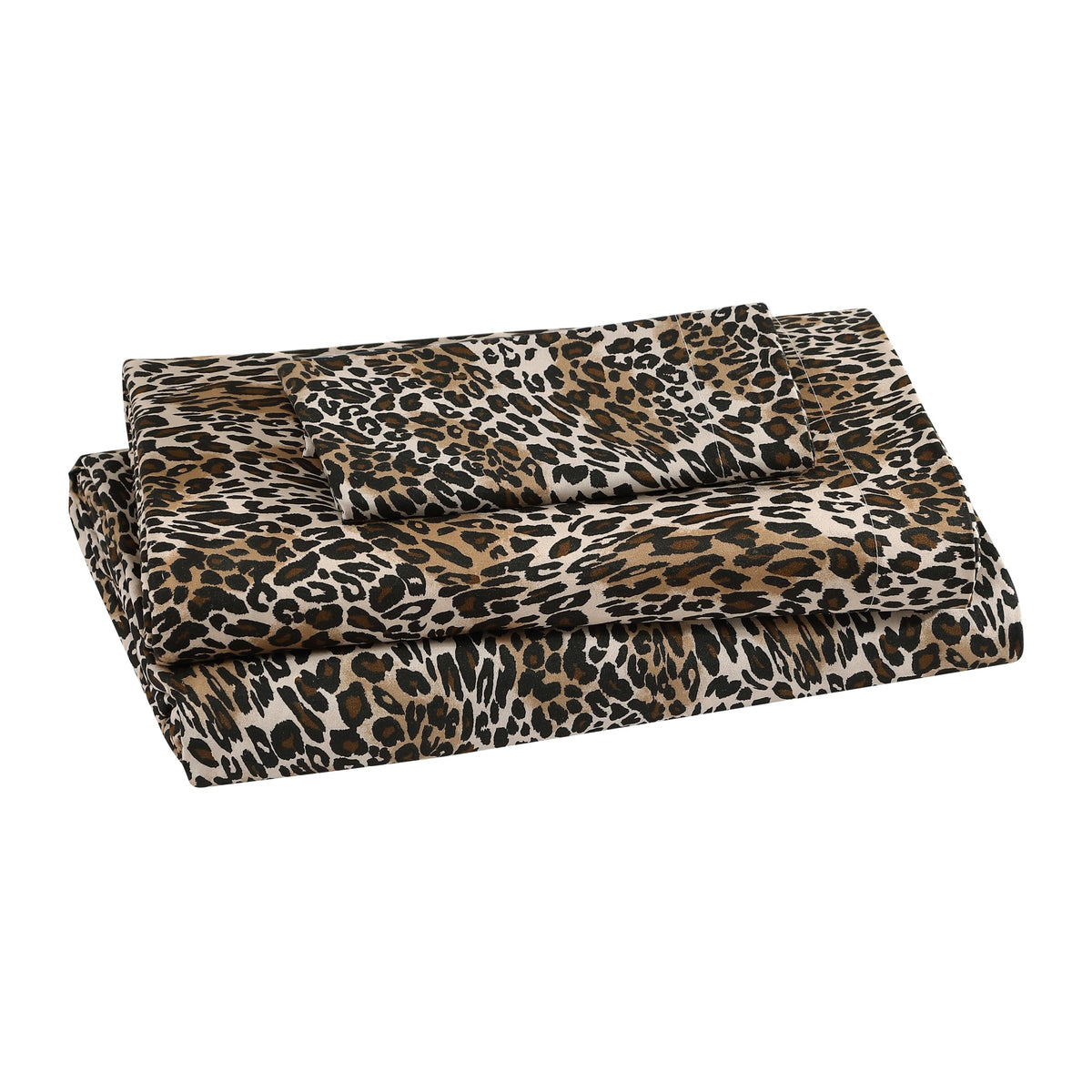 Printed Soft Microfiber Full 4-Piece Sheet Set, Zara Leopard