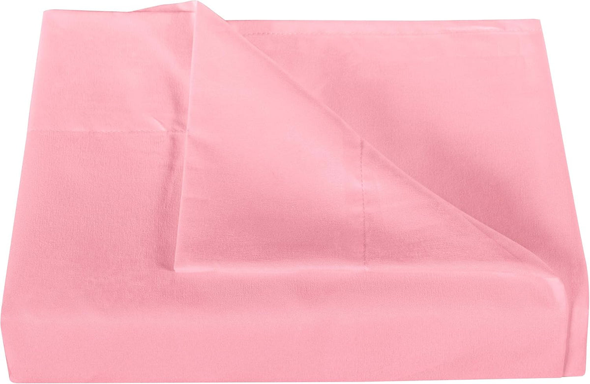 Bedding Twin Flat Sheet - Soft Brushed Microfiber, Shrinkage and Fade Resistant Top Sheet - Easy Care - 1 Flat Sheet Only, Pink