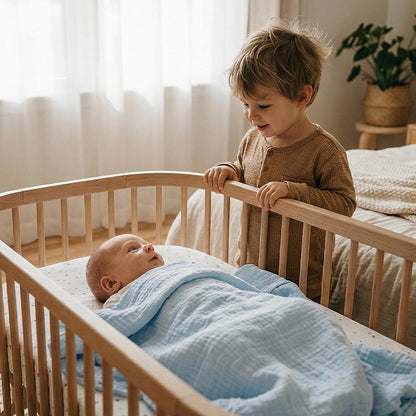GLLQUEN BABY Muslin Swaddle Blankets for Newborn Boys, Large 40''x38''
