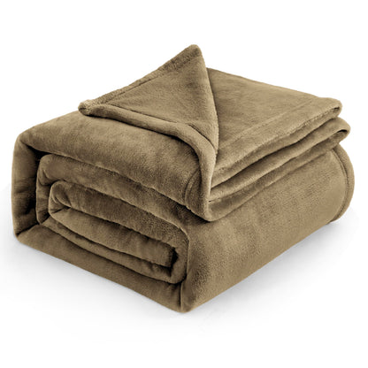 Bedsure GentleSoft Fleece Blankets Queen Size Cream - Birthday Gifts for Women Bed Blanket Soft Lightweight Plush Fuzzy Cozy Luxury Microfiber, Home Room Decor Gifts, 90x90 inches
