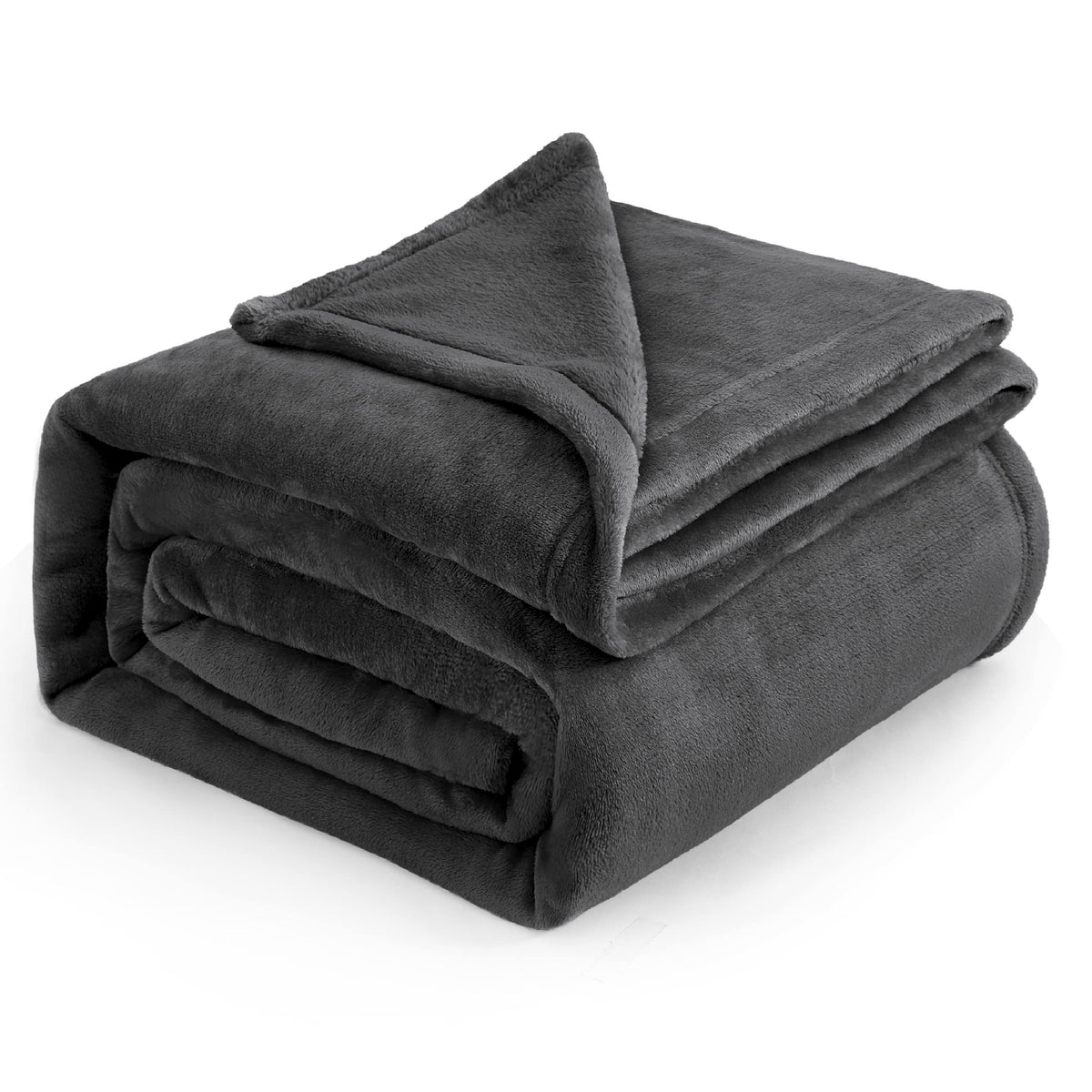 Bedsure GentleSoft Fleece Bed Blankets Queen Size Grey - Soft Cozy Warm Fall Throw Blanket Halloween Decorations Lightweight Anti-Static, Room Home Decor Gifts for Husband and Men, 90x90 inches
