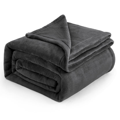 Bedsure GentleSoft Fleece Bed Blankets Queen Size Grey - Soft Cozy Warm Fall Throw Blanket Halloween Decorations Lightweight Anti-Static, Room Home Decor Gifts for Husband and Men, 90x90 inches