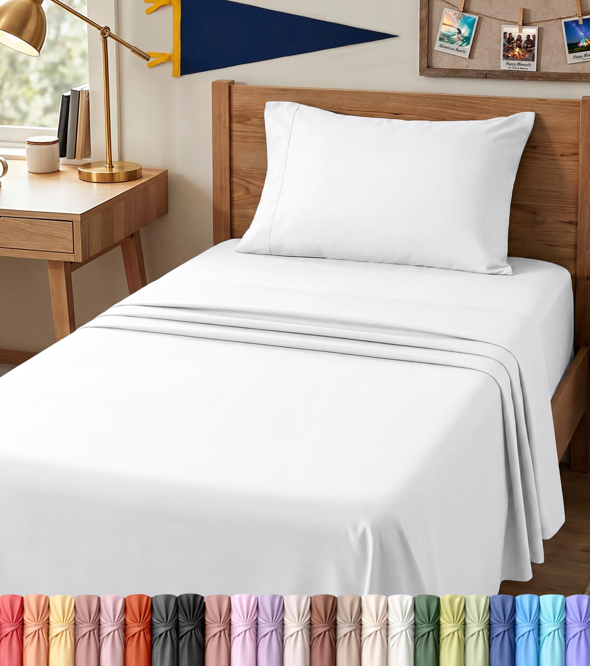 Queen Sheets Set, 4 Pieces 16" Deep Pocket Hotel Luxury Bed Sheets, Grey