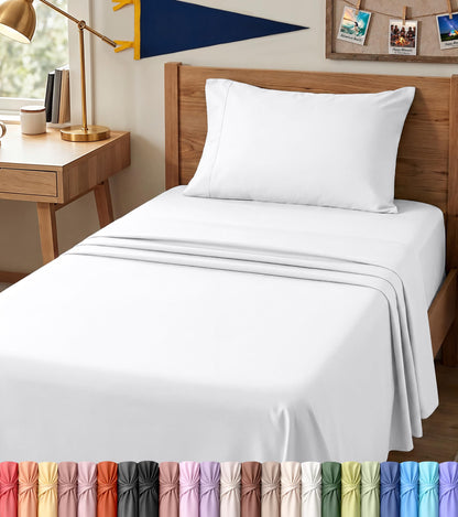 Queen Sheets Set, 4 Pieces 16" Deep Pocket Hotel Luxury Bed Sheets, Grey