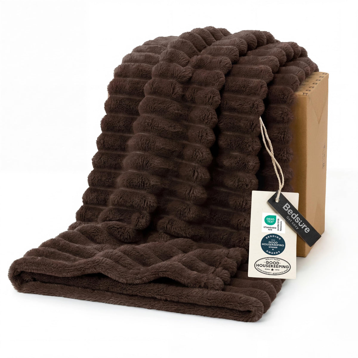 Bedsure Soft King Size Blankets for Bed Beige 108"x90"