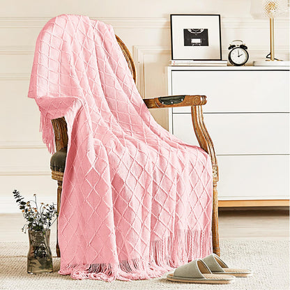 inhand Off White Knitted Throw Blanket for Couch and Bed, 50"x60"