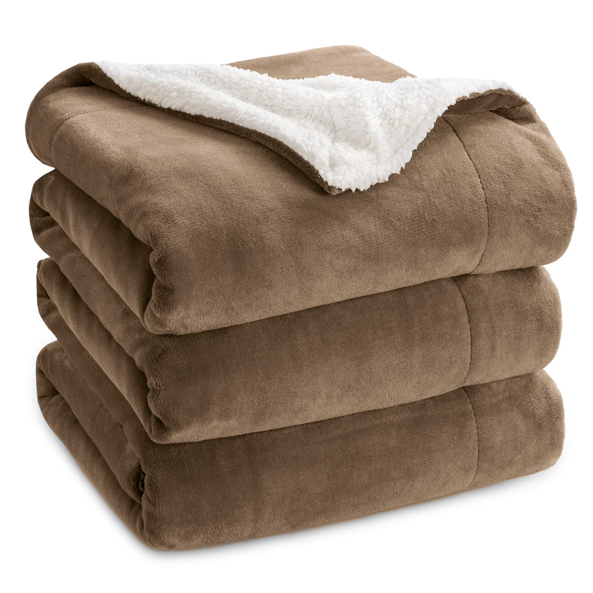 Bedsure GentleSoft Sherpa Fleece Queen Blankets for Bed, Non-Heated, Thick and Warm Throw for Women and Men, Soft Fuzzy Plush Comfort Queen Blanket for Winter, Grey, 90x90 Inches
