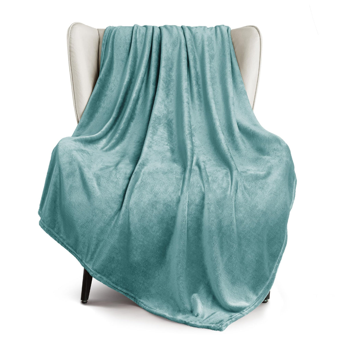 Exclusivo Mezcla Soft Large Fleece Throw Blanket for Couch, Forest Green