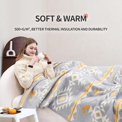 ACUSHLA Merino Wool Camping Blanket Warm Outdoor Travel Throw,Morocco Grey