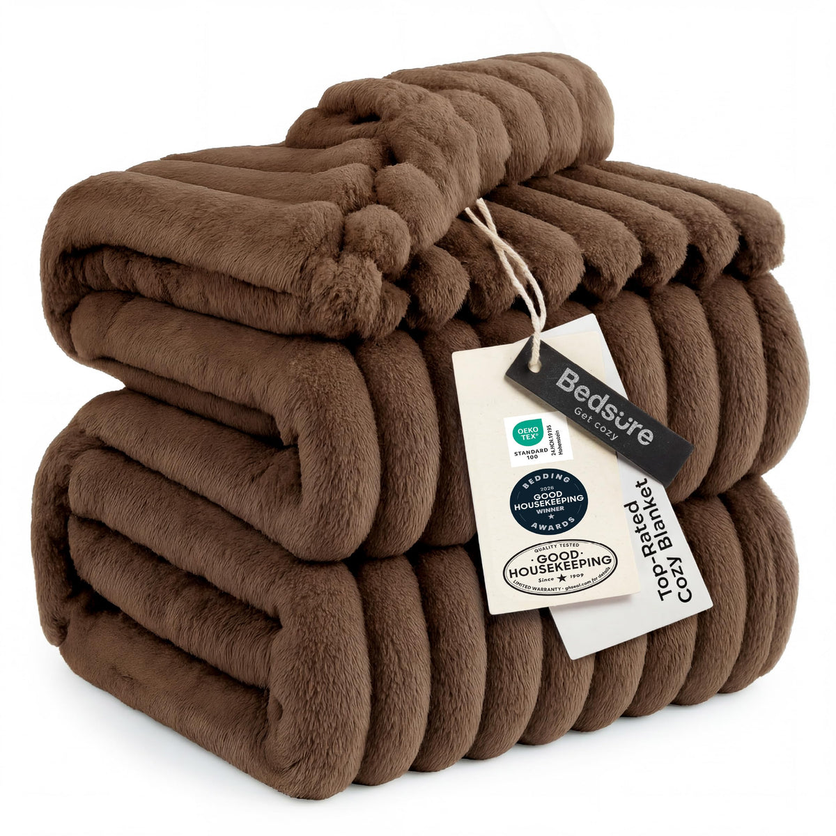 Bedsure Soft King Size Blankets for Bed Beige 108"x90"