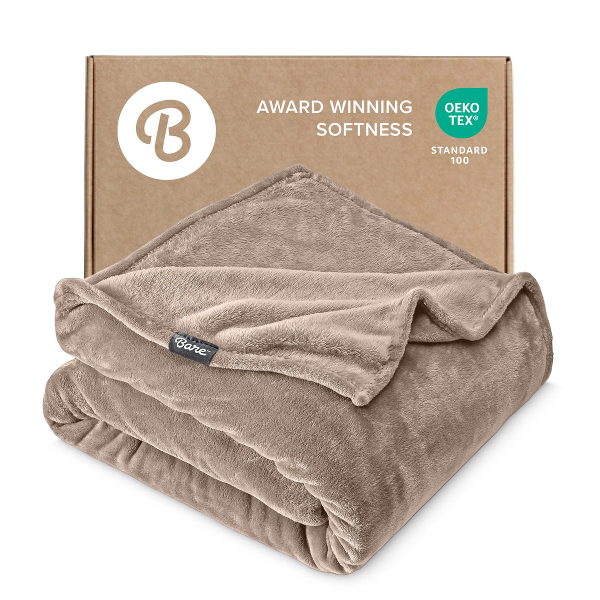 Bare Home Fleece Blanket Luxury Microplush (Full/Queen, Grey)