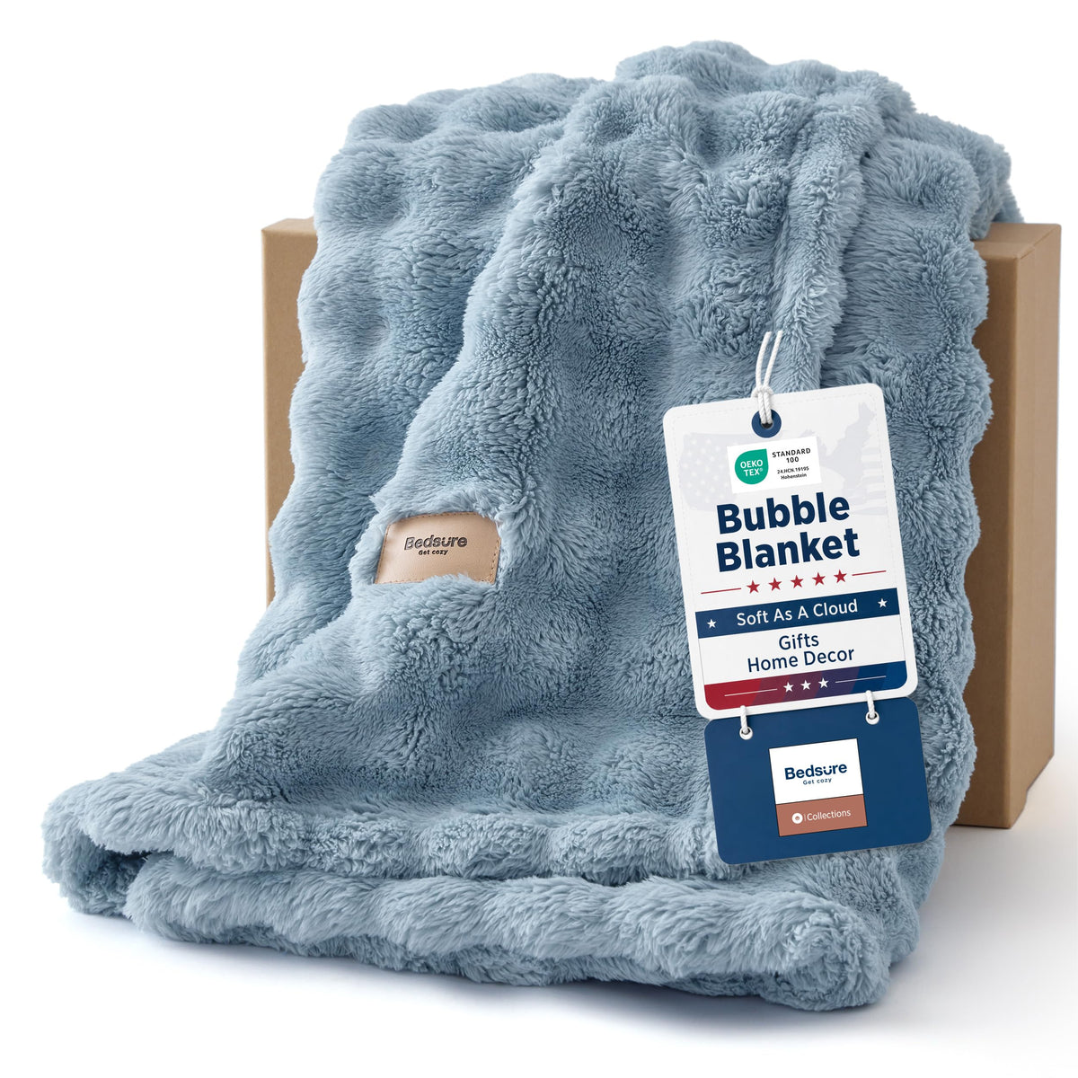 Bedsure Cloud Bubble Blanket, Soft Cozy Throw, Off White, 50"×60"