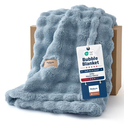 Bedsure Cloud Bubble Blanket, Soft Cozy Throw, Off White, 50"×60"