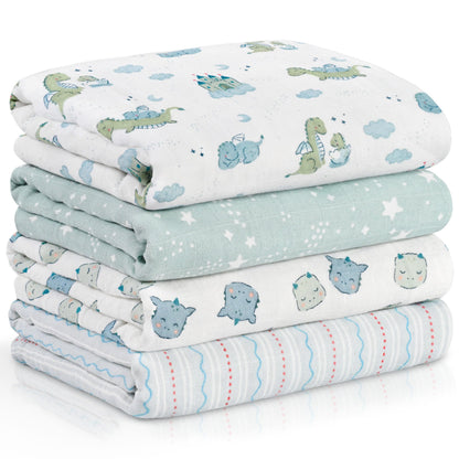 Muslin Swaddle Blankets for Newborn, Cotton Receiving Blanket