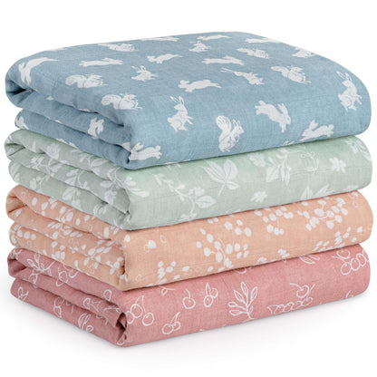 Muslin Swaddle Blankets for Newborn, Cotton Receiving Blanket