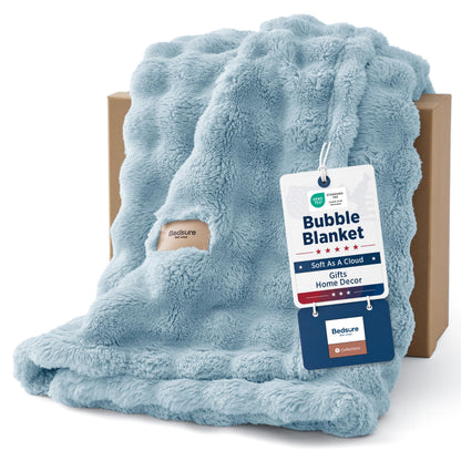 Bedsure Cloud Bubble Blanket, Soft Cozy Throw, Off White, 50"×60"