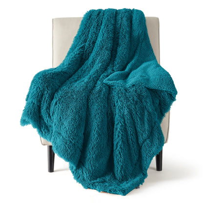 Bedsure Faux Fur Fluffy Fleece Sherpa Blanket Couch Throw Grey 50"x60"