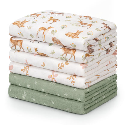 GLLQUEN BABY Receiving Blankets Boy Muslin Swaddle Blankets for Newborn