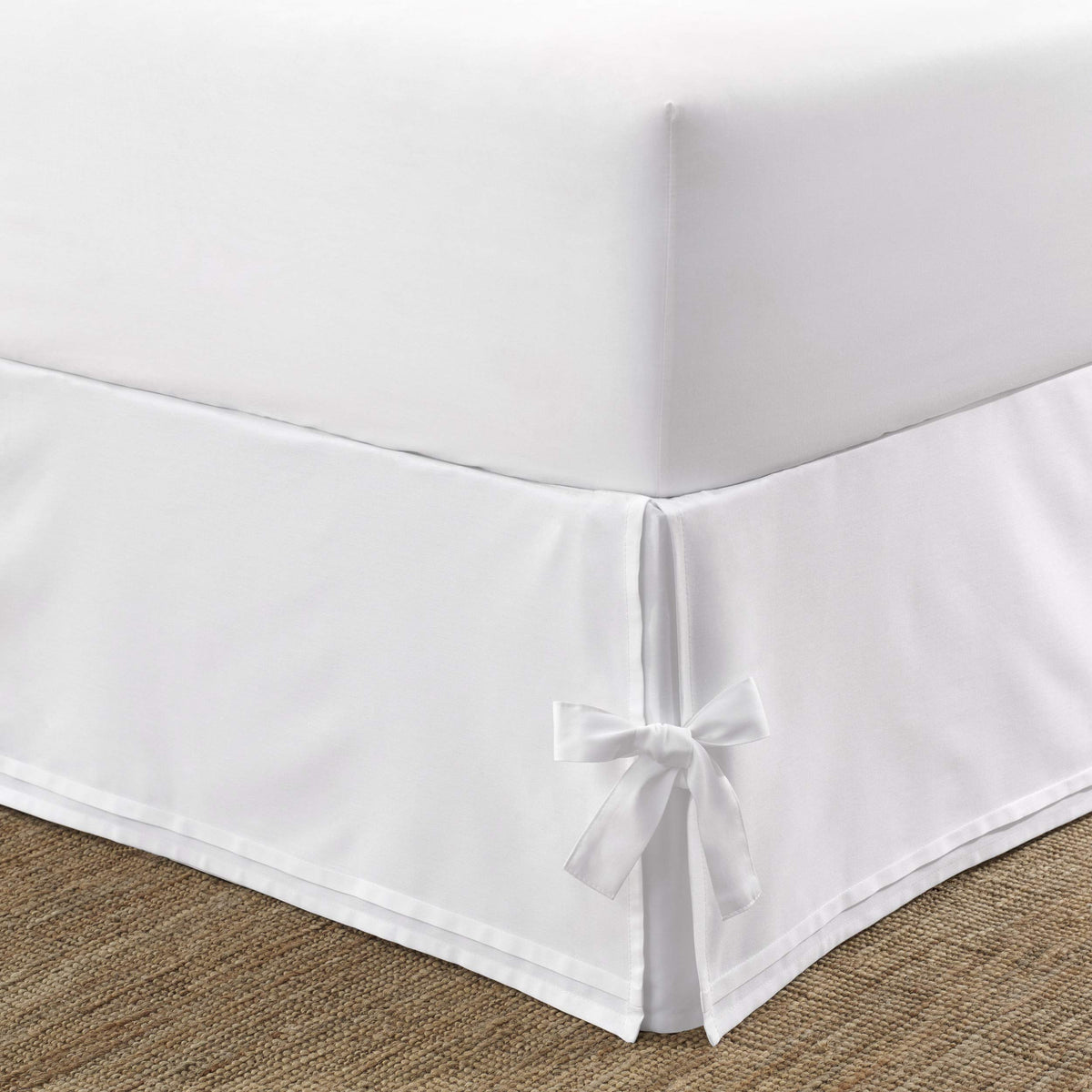 Laura Ashley - Queen Size Cotton Sateen Bed Skirt, 14.5 -Inch Drop