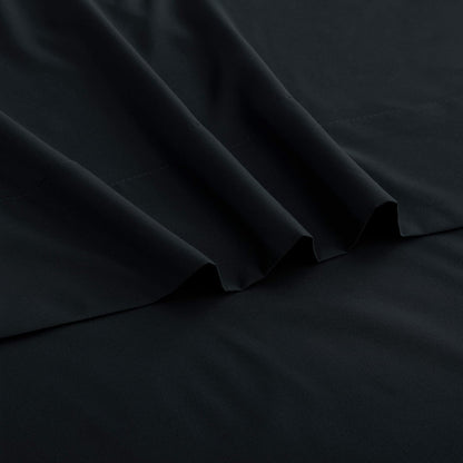 Sfoothome Queen Flat Sheet Black Top Sheet, Premium Hotel 1-Piece, Luxury and Soft 1500 Thread Count Quality Bedding Flat Sheet, Wrinkle-Free, Stain-Resistant