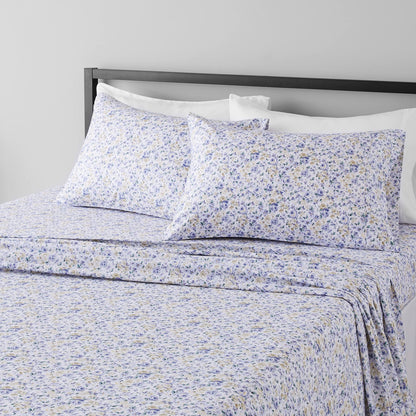 Amazon Basics Lightweight Breathable Wrinkle-Free Brushed Microfiber 3-Piece Bed Sheet Set with 14-Inch Deep Pockets, Twin, Bright White, Solid