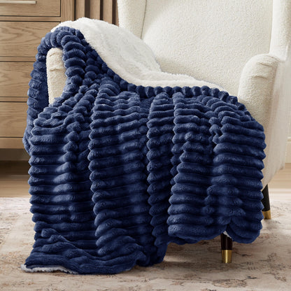 Bedsure Soft Sherpa Blanket Fluffy Throw Gift Beige 50"x60"
