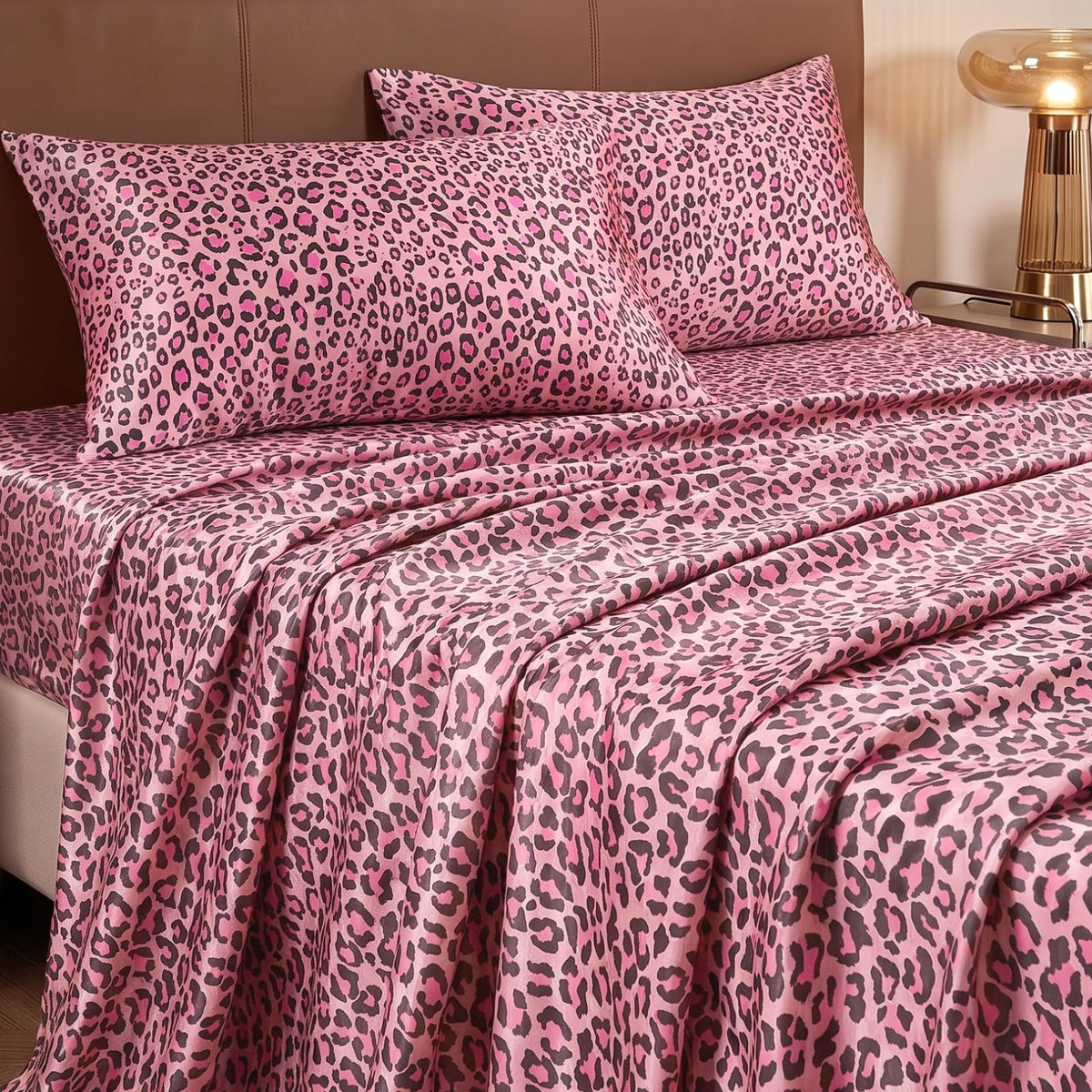 BEDELITE Satin Sheets Queen Size Bed Set, Black, 4 Pieces