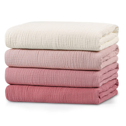 Muslin Swaddle Blankets for Newborn, 3 Pack Breathable Soft Receiving Blanket, Large 38 x 40 inches Swaddle Wrap Burping Clothes, Essentials Infant Shower Items, Toddler Gift (Bright Colors)