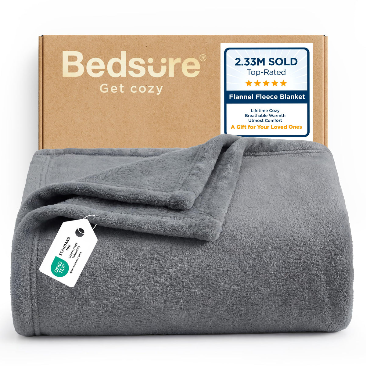 Bedsure GentleSoft Fleece Blankets Queen Size Cream - Birthday Gifts for Women Bed Blanket Soft Lightweight Plush Fuzzy Cozy Luxury Microfiber, Home Room Decor Gifts, 90x90 inches