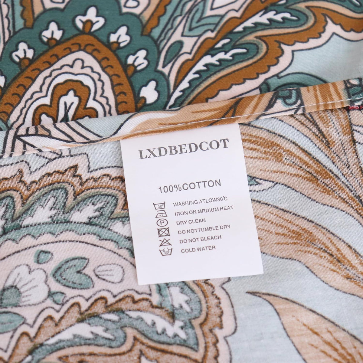 Soft Cotton Bedding Sheets for Home Brown Pattern Printed Queen Flat Sheets Only Luxury Breathable Top Sheet Machine Wash