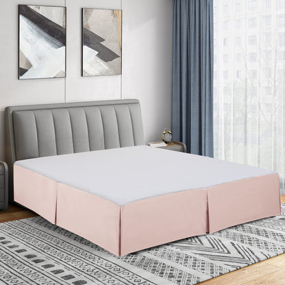 Cathay Home Queen Bed Skirt, 14" Drop Dust Ruffle, Blue Fog