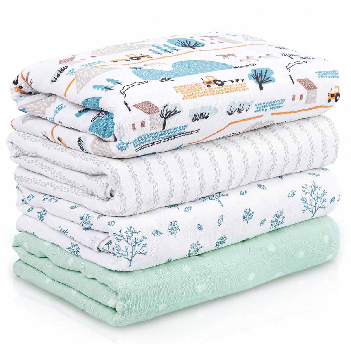 Muslin Swaddle Blankets for Newborn, Cotton Receiving Blanket